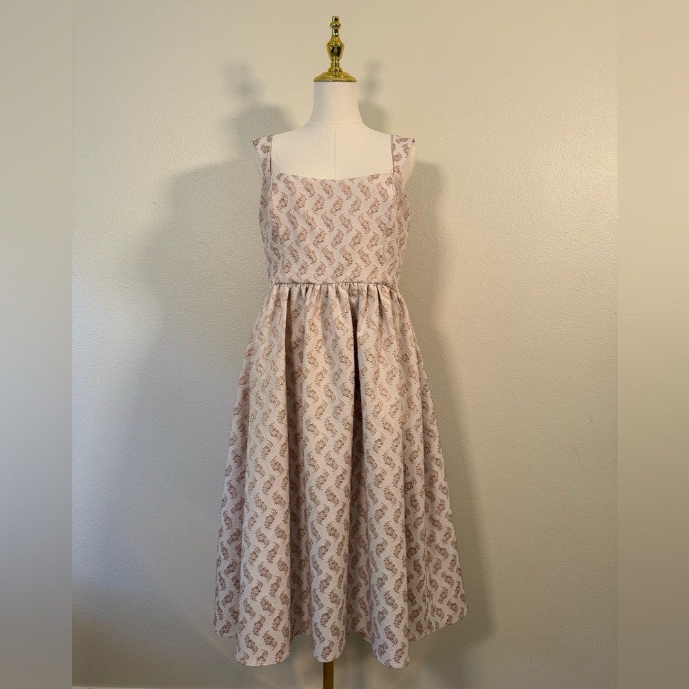 Sachin + Babi Beige and Blush Strapless Midi Dress - Picture 3 of 10